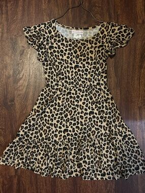 Bonnie Jean Leopard Print Dress - Tan and Black